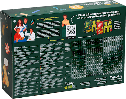 Adventskalender 2026 Vegane Bio-Snacks myBuddy