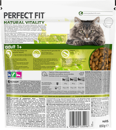 Trockenfutter Katze mit Lachs & Weißfisch, natural vitality, Adult PERFECT FIT