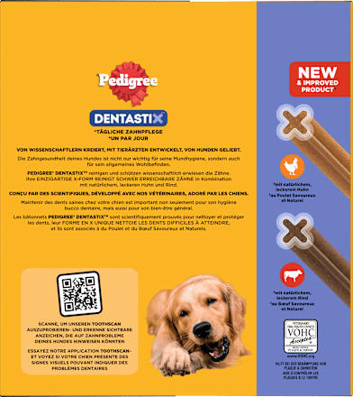 Kausnack Hund Zahnpflege DentaStix für große Hunde, Multipack (6x7 Stück) Pedigree