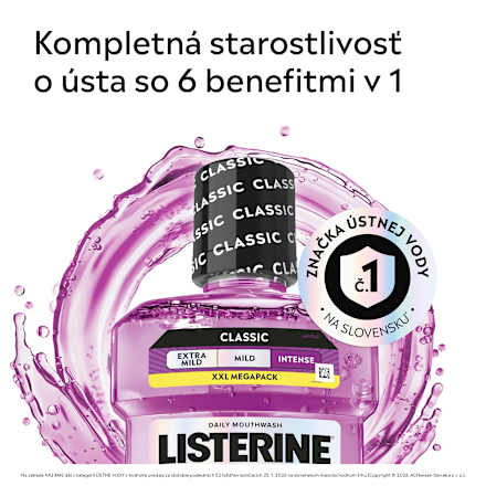Ústna voda Total Care Teeth Protection Clean Mint Listerine