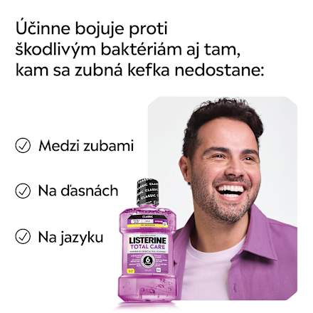 Ústna voda Total Care Teeth Protection Clean Mint Listerine