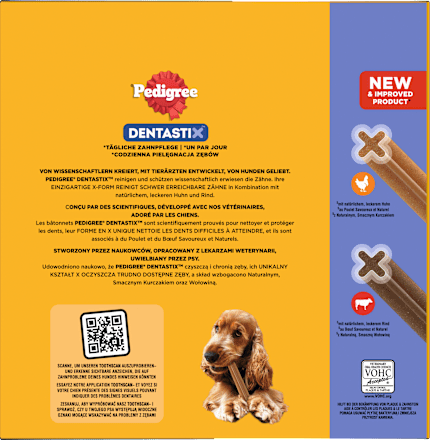 Kausnack Hund Zahnpflege DentaStix für mittelgroße Hunde, Multipack (8x7 Stück) Pedigree
