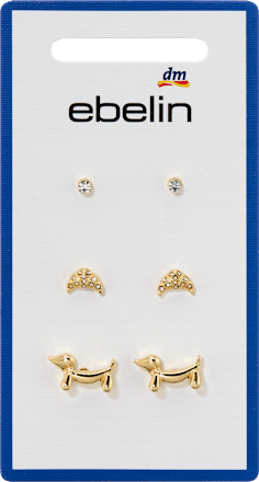 Ohrstecker Croissant & Dackel, Gold-Optik ebelin