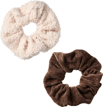 Scrunchies Teddystoff & Cord, beige/braun ebelin