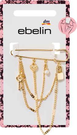 Brosche mit Charms, Gold-Optik ebelin