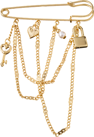Brosche mit Charms, Gold-Optik ebelin