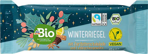 Winterriegel Zartbitter & Lebkuchengewürz, Adventskalender zum Selbstgestalten 2026 dmBio
