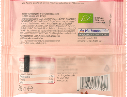 Nürnberger Lebkuchen glasiert dmBio