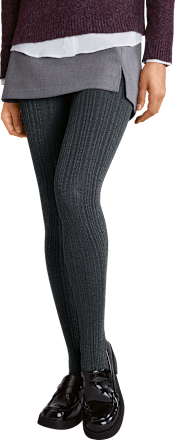 Strumpfhose mit Viskose & Zopf-Muster grau Gr. 38/40 Fascino