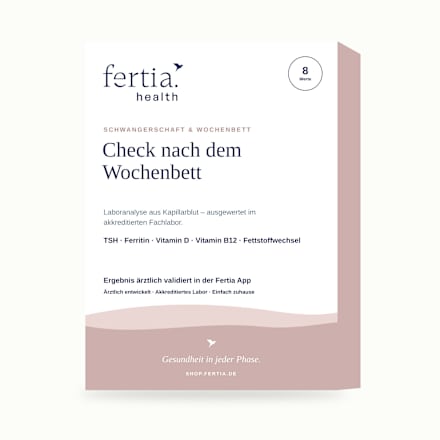 Check nach dem Wochenbett – Bluttest mit Laboranalyse für Zuhause fertia health