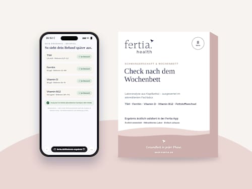 Check nach dem Wochenbett – Bluttest mit Laboranalyse für Zuhause fertia health