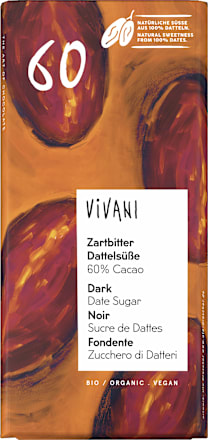 Schokolade, Zartbitter Dattelsüße 60% Vivani