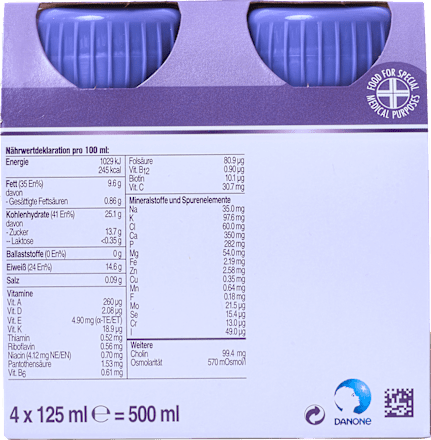 Fortimel Compact Protein Trinknahrung Cappuccino 4 x 125 ml Fortimel