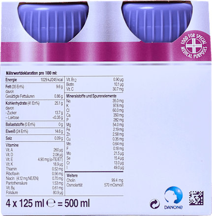 Fortimel Compact Protein Trinknahrung kühlende Kokosnuss 4 x 125 ml Fortimel