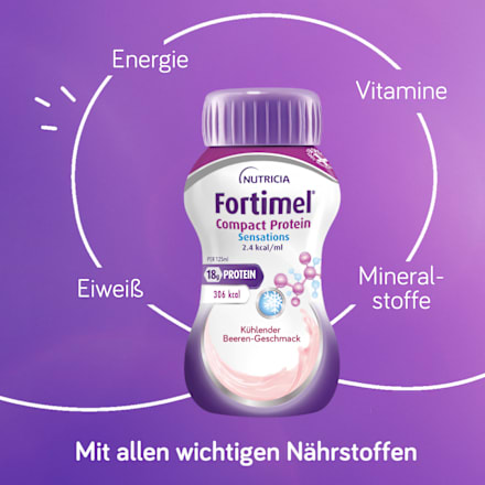 Fortimel Compact Protein Trinknahrung kühlende Beere 4 x 125 ml Fortimel