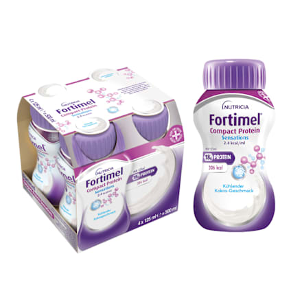 Fortimel Compact Protein Trinknahrung kühlende Kokosnuss 4 x 125 ml Fortimel