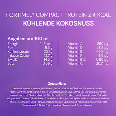 Fortimel Compact Protein Trinknahrung kühlende Kokosnuss 4 x 125 ml Fortimel