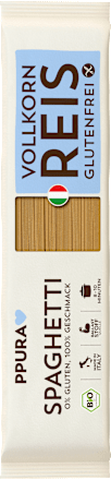 Nudeln, Spaghetti aus Vollkornreis, glutenfrei PPURA