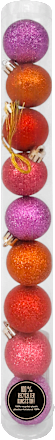 Kunststoffkugeln in Röhre, beglittert orange-pink-rot-lila (4 cm) Dekorieren & Einrichten
