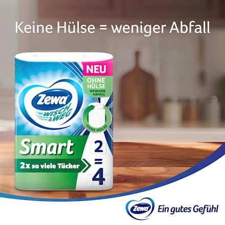 Küchenrolle Wisch&Weg Smart Hülsenlos (2x90 Blatt) Zewa