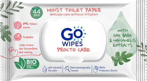 Vlhčený toaletný papier Procto Care GO WIPES