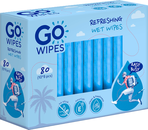 Osviežujúce vlhčené utierky GO WIPES