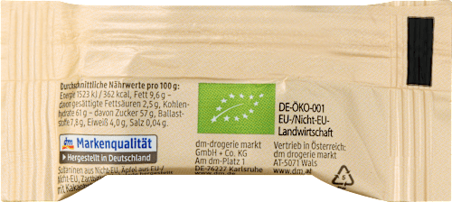 Bratapfel Fruchtriegel mit Zartbitterschokolade, Adventskalender zum Selbstgestalten 2026 dmBio