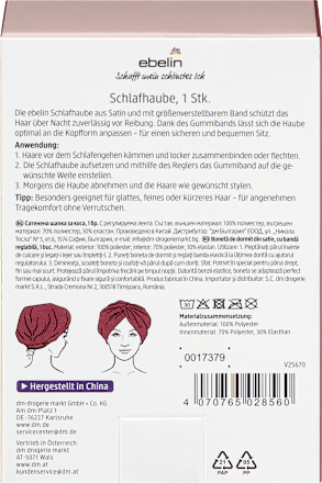 Schlafhaube Satin Glow up Hair ebelin