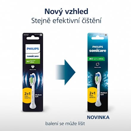 náhradní hlavice Optimal White, Medium Soft bílé Philips Sonicare