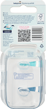Schnuller Air Silikon symmetrisch, blau, 5-18 Monate babylove