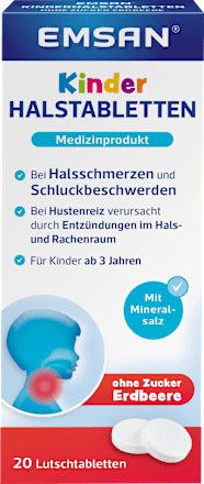 Halstabletten für Kinder Erdbeergeschmack Emsan
