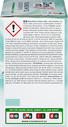 Ultra szenzitív mosópor fehér textíliákhoz, 20 mosás Denkmit