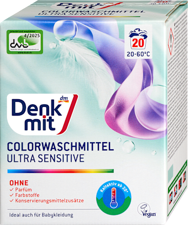 Ultra szenzitív mosópor színes textíliákhoz Denkmit