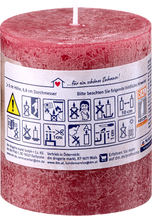 Profissimo Kerze rustik 80/68 bordeaux, 1 St dauerhaft günstig online kaufen
