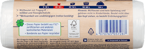 Müllbeutel 25 l mit Tragegriff Profissimo
