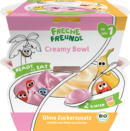 Frucht Creamy Bowl Banane, Himbeere, Apfel ab 1 Jahr (2x120 g) Freche Freunde