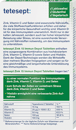 Zink 15 Depot Tabletten 40 St tetesept