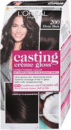 Barva za lase, 200 Ebenovinsko črna L'ORÉAL PARiS casting CRÈME GLOSS
