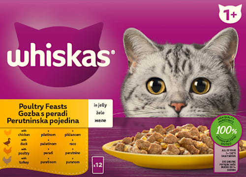 Mokra hrana za mačke –perad u želeu, 12 x 85 g whiskas