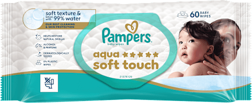 Șervețele umede Aqua Soft Touch cu 99% apă Pampers