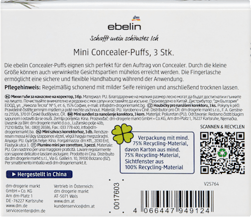 Make-up Schwämmchen Concealer Puffs Mini ebelin