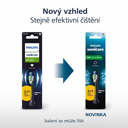 náhradní hlavice Optimal White, Medium Soft černé Philips Sonicare