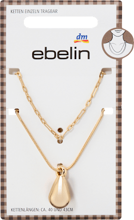 Halsketten mit Tropfenanhänger, Gold-Optik ebelin
