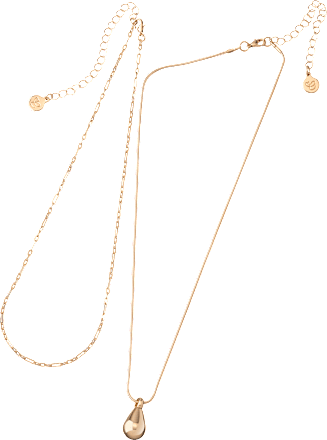 Halsketten mit Tropfenanhänger, Gold-Optik ebelin