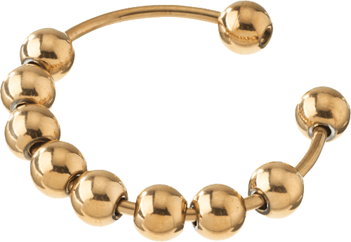 Anxiety-Ring mit Perlen wasserfest, Gold-Optik ebelin