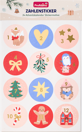 Zahlensticker rund 1-24 Profissimo