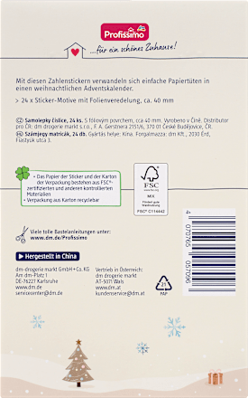 Zahlensticker rund 1-24 Profissimo