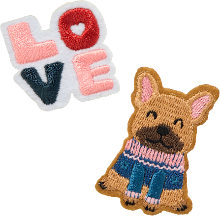 Bügel-Patches Hund & LOVE ebelin