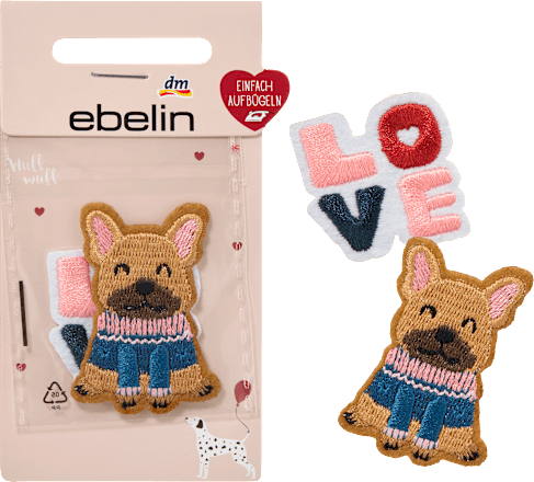 ebelin Bügel-Patches Hund & LOVE, 2 St dauerhaft günstig online kaufen