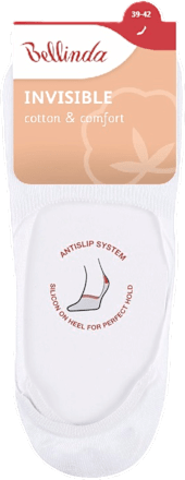 unisex ponožky Invisible, 39-42 bílé Bellinda